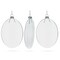 Elegant Set of 3 Oval Flat Discs Clear - Blown Glass Christmas Ornament, 5 Inches (127 mm)